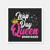 Feb 29 Leap Day Queen Leap Jaar Verjaardag Geboren Servet (Voorkant)