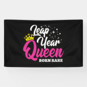 feb 29 schrikkeljaar koningin schrikkeldag verjaar spandoek (Horizontaal)