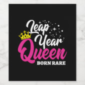 feb 29 schrikkeljaar koningin schrikkeldag verjaar wijn etiket (Enkel label)