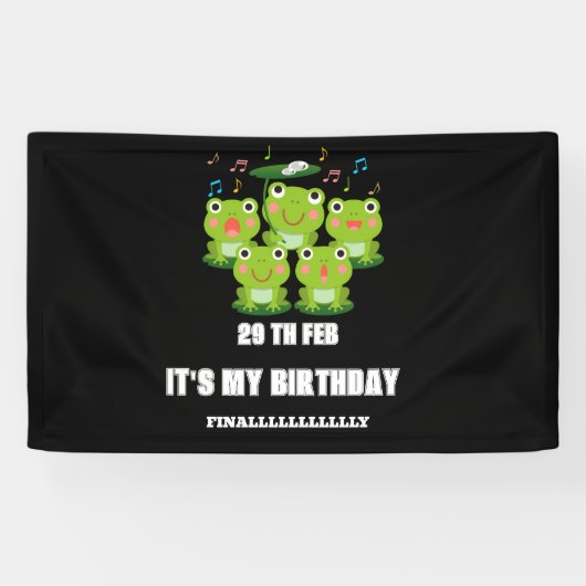 Feb 29th Leap Day, het is mijn verjaardag schrikke Spandoek (Horizontaal)