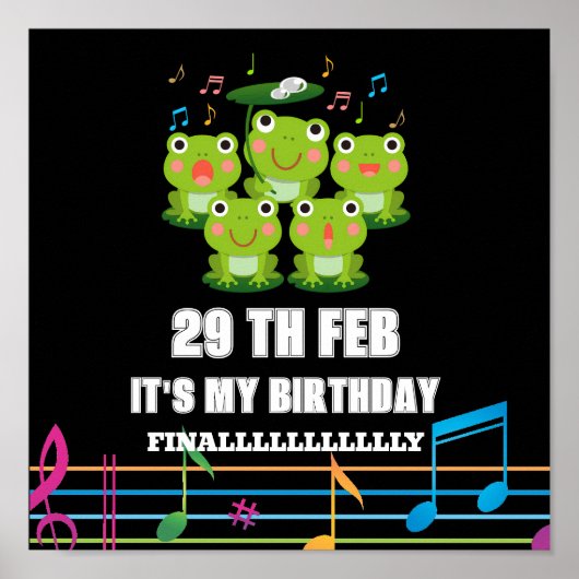 Feb 29th Leap Day,het is mijn verjaardag schrikkel Poster (Voorkant)