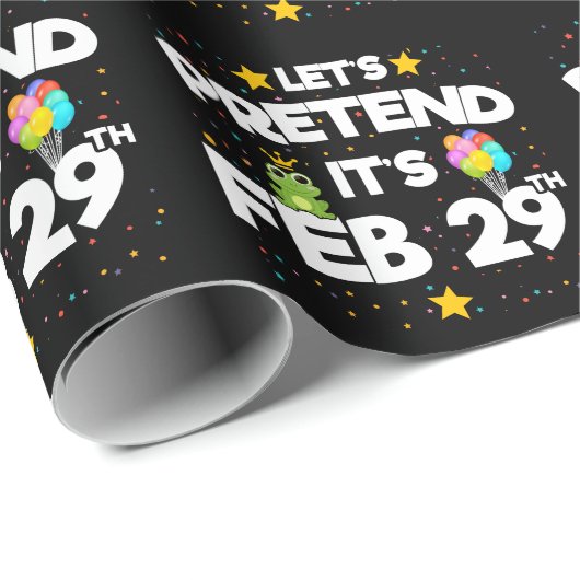 Feb 29th Leap Day Laten we doen alsof schrikkeljaa Cadeaupapier (Rol Hoek)