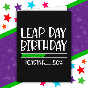 Feb 29th Leap Day Verjaardag 50% Lading Leap Jaar Kaart