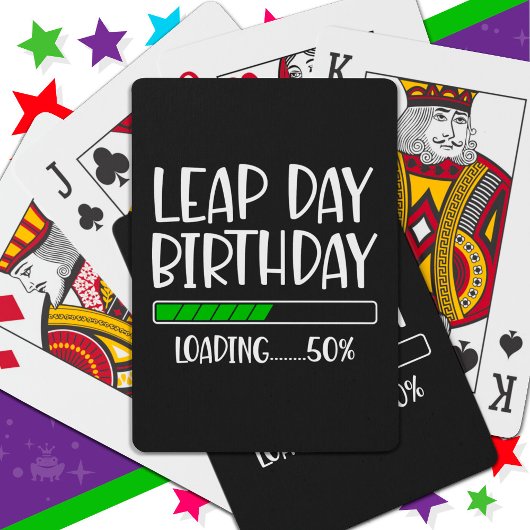 Feb 29th Leap Day Verjaardag 50% Lading Leap Jaar Pokerkaarten