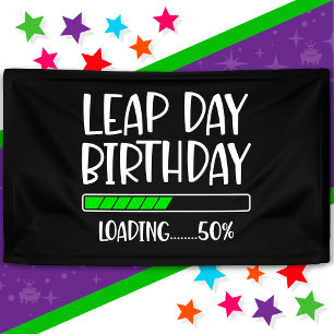 Feb 29th Leap Day Verjaardag 50% Lading Leap Jaar Spandoek