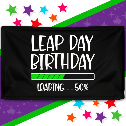 Feb 29th Leap Day Verjaardag 50% Lading Leap Jaar Spandoek