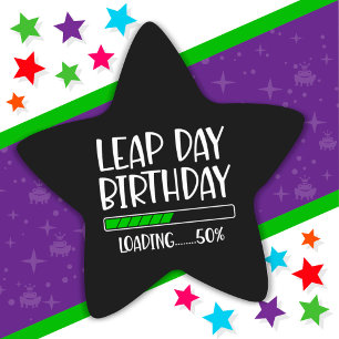 Feb 29th Leap Day Verjaardag 50% Lading Leap Jaar Ster Sticker