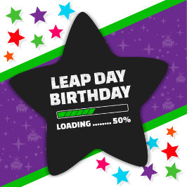 Feb 29th Leap Jaar Verjaardag 50% Loading Leap Day Ster Sticker