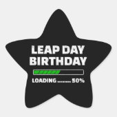 Feb 29th Leap Jaar Verjaardag 50% Loading Leap Day Ster Sticker (Voorkant)