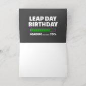 Feb 29th Leap Jaar Verjaardag 75% Loading Leap Day Folie Wenskaart (Binnenlaag)