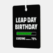 Feb 29th Leap Jaar Verjaardag 75% Loading Leap Day Metalen Ornament (Voorkant links)