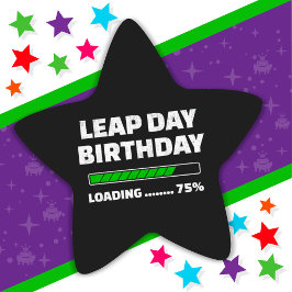 Feb 29th Leap Jaar Verjaardag 75% Loading Leap Day Ster Sticker