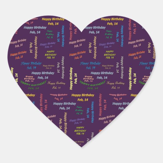Februari, 14 Birthday Sticker (Voorkant)