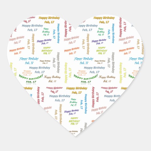 Februari, 17 Birthday Sticker (Voorkant)