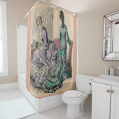 Februari 1877 Victoriaans modes print Douchegordijn (In situ)