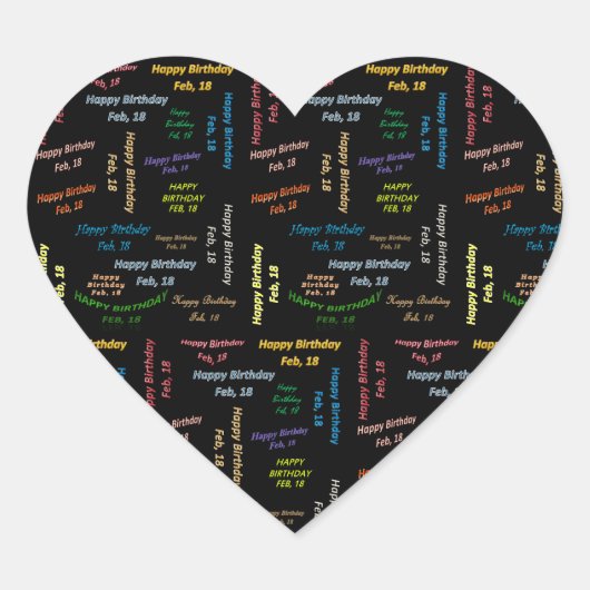 Februari, 18 Birthday Sticker (Voorkant)