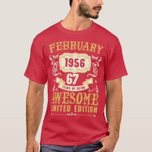 Februari 1956 67 jaar Geweldige Limited T-shirt