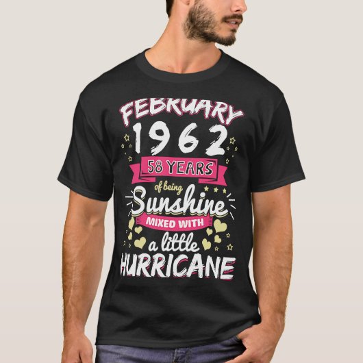 FEBRUARI 1962 Meisje 58 Jaar Zon Mixed H T-shirt (Voorkant)
