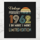  februari 1962 Wat ik wil Limited Edition Wijn Etiket (Enkel label)