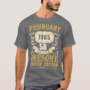 Februari 1965 58 jaar Geweldige Limited T-shirt