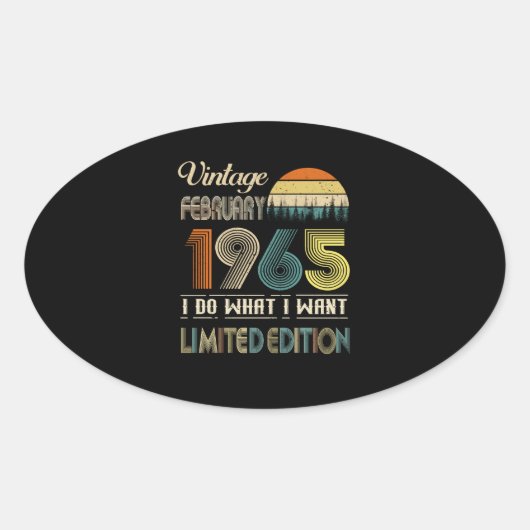  februari 1965 Ik doe wat ik wil beperkt Ovale Sticker (Voorkant)
