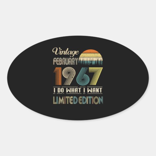 februari 1967 Ik doe wat ik wil beperkt Ovale Sticker (Voorkant)