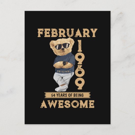 februari 1969 54 jaar Geweldige Briefkaart (Voorkant)