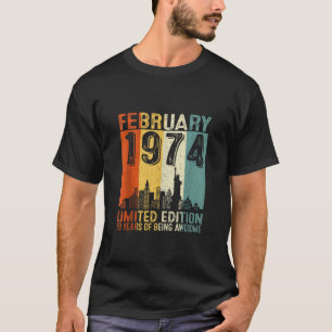  februari 1974 50ste verjaardagscadeaus Vrouwen 50 T-shirt