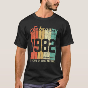 Februari 1982 40 Jaar Beperkte Editie 40e Verjaard T-shirt