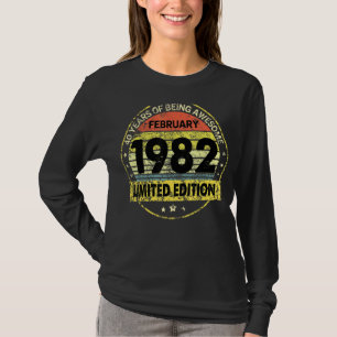 Februari 1982 40e verjaardag 40 jaar oud t-shirt
