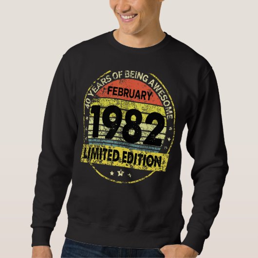 Februari 1982 40e verjaardag 40 jaar oud trui (Voorkant)