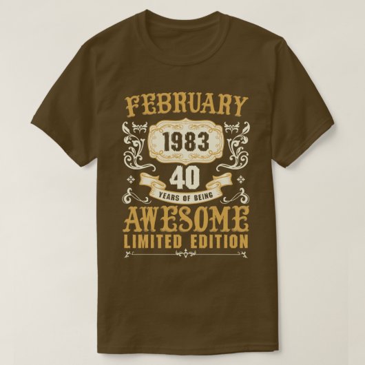 Februari 1983 40 jaar Geweldige Limited T-shirt (Design voorkant)