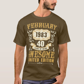 Februari 1983 40 jaar Geweldige Limited T-shirt