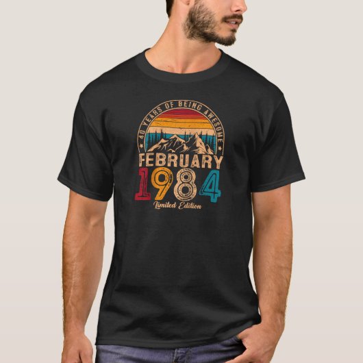 februari 1984 40 jaar oud van 40e B T-shirt (Voorkant)