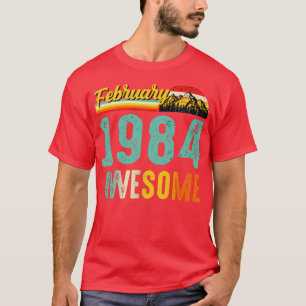 Februari 1984 Verjaardagscadeau Shirt Vintage Febr