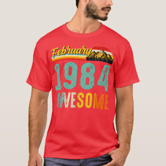 Februari 1984 Verjaardagscadeau Shirt Vintage Febr