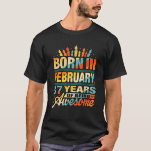 februari 1985 37-jarige cadeautjes van 37e verjaar t-shirt