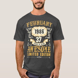 Februari 1986 37 jaar Geweldige Limited T-shirt