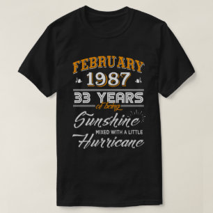Februari 1987 33 jaar Wedding Jubileum Gifts T-shirt