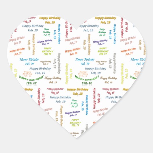 Februari, 19 Birthday Sticker (Voorkant)