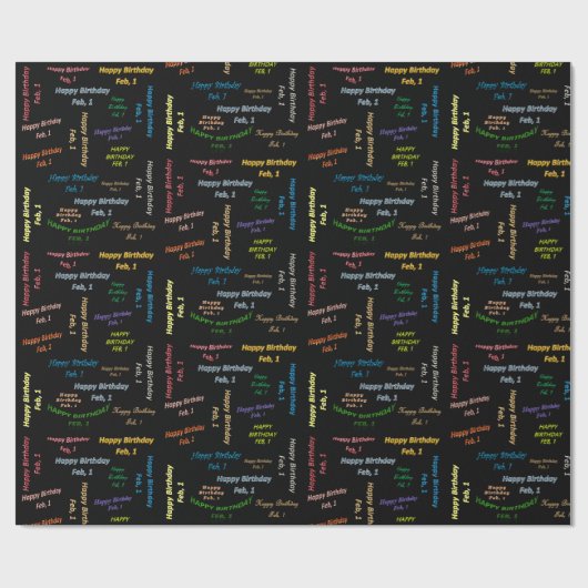 Februari, 1 Korte Wrappingpapier van de Dag Cadeaupapier (Vlak)