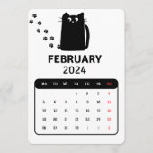 Februari 2024 Stand Alone Black Cat Kalender Menu (Voorkant)