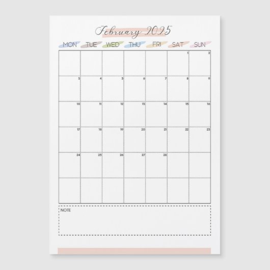 Februari 2025 Individuele Maand Magnetische Kaart (Voorkant)