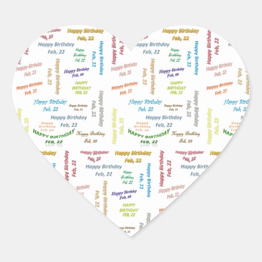 Februari, 22 Verjaardag Sticker (Voorkant)