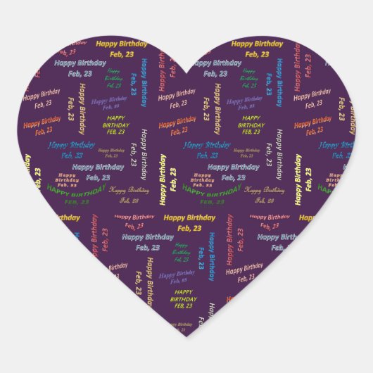 Februari, 23 Verjaardag Sticker (Voorkant)