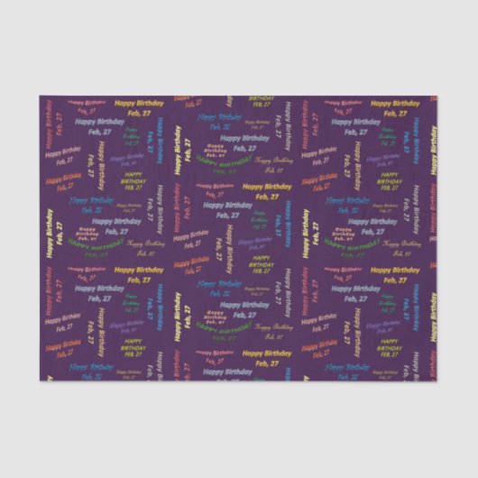 Februari, 27 het Weefseldocument van de Dag van de Tissuepapier (Voorkant)