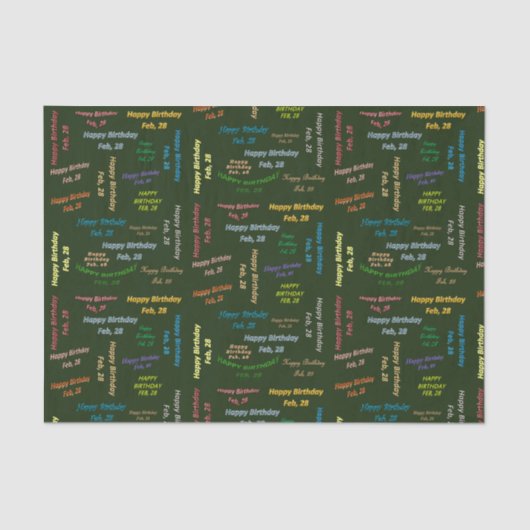 Februari, 28 het Weefseldocument van de Dag van de Tissuepapier (Voorkant)