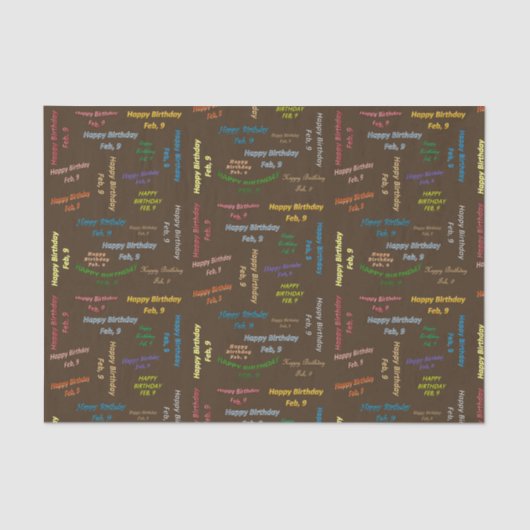 Februari, 9 het Weefselpapier van de Dag Tissuepapier (Voorkant)