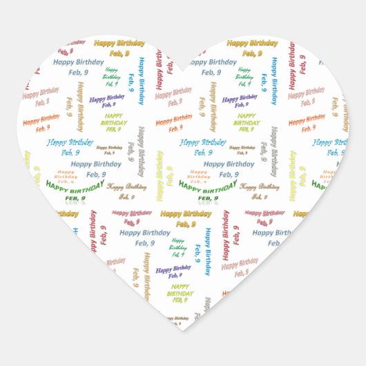 Februari, 9 Verjaardag Sticker (Voorkant)