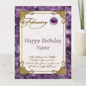 Februari Amethist Geboortedatum 8.5x11 Kaart (Voorkant)